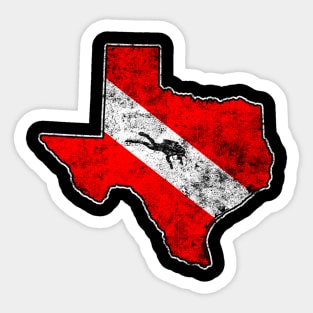 Vintage Dive Texas Scuba Diving State Map Dive Flag Distressed Sticker